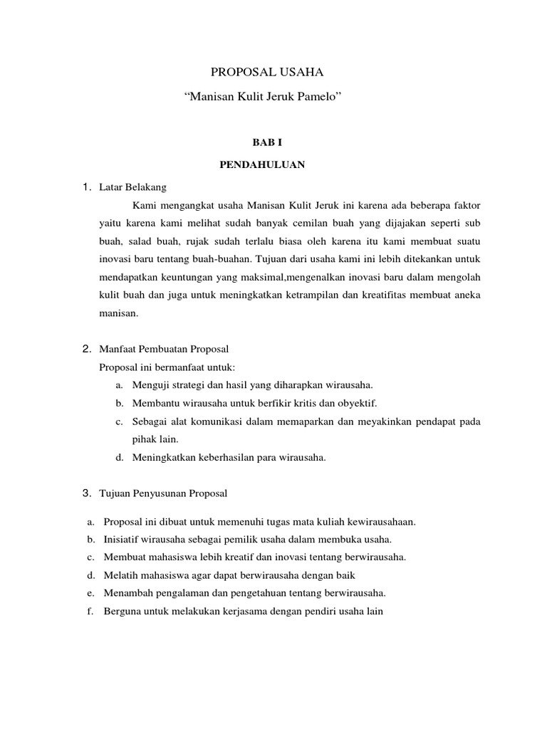 Manisan Kulit Jeruk Pamelo: Usaha Inovatif | PDF | Seni