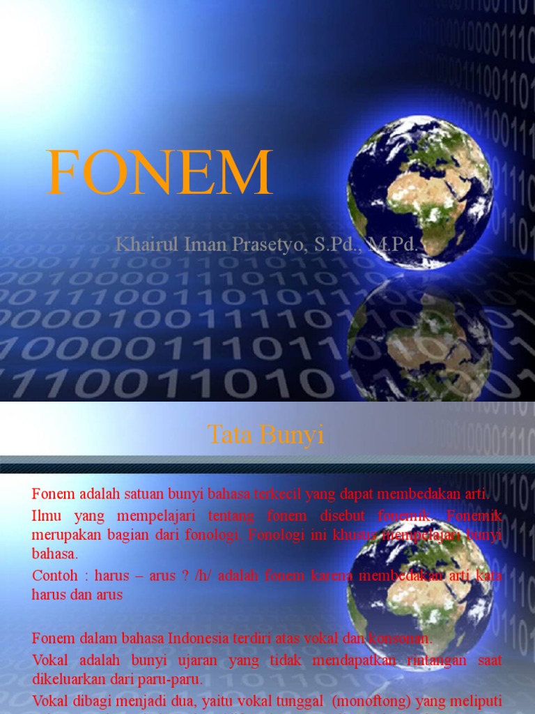 Jenis dan Klasifikasi Fonem Bahasa | PDF