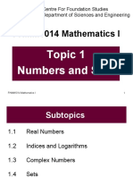 FHMM1014 Topic 1 Numbers and Sets Student