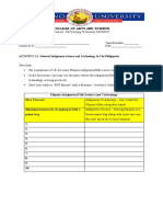 Activity 3.1 Selected Indigenous S&T