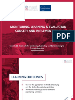 Monitoring, Learning Evaluation Â Concept and Implementation