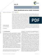 Additively Manufactured Porous Metallic Biomaterials