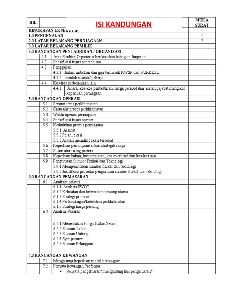 Senarai Isi Kandungan | PDF