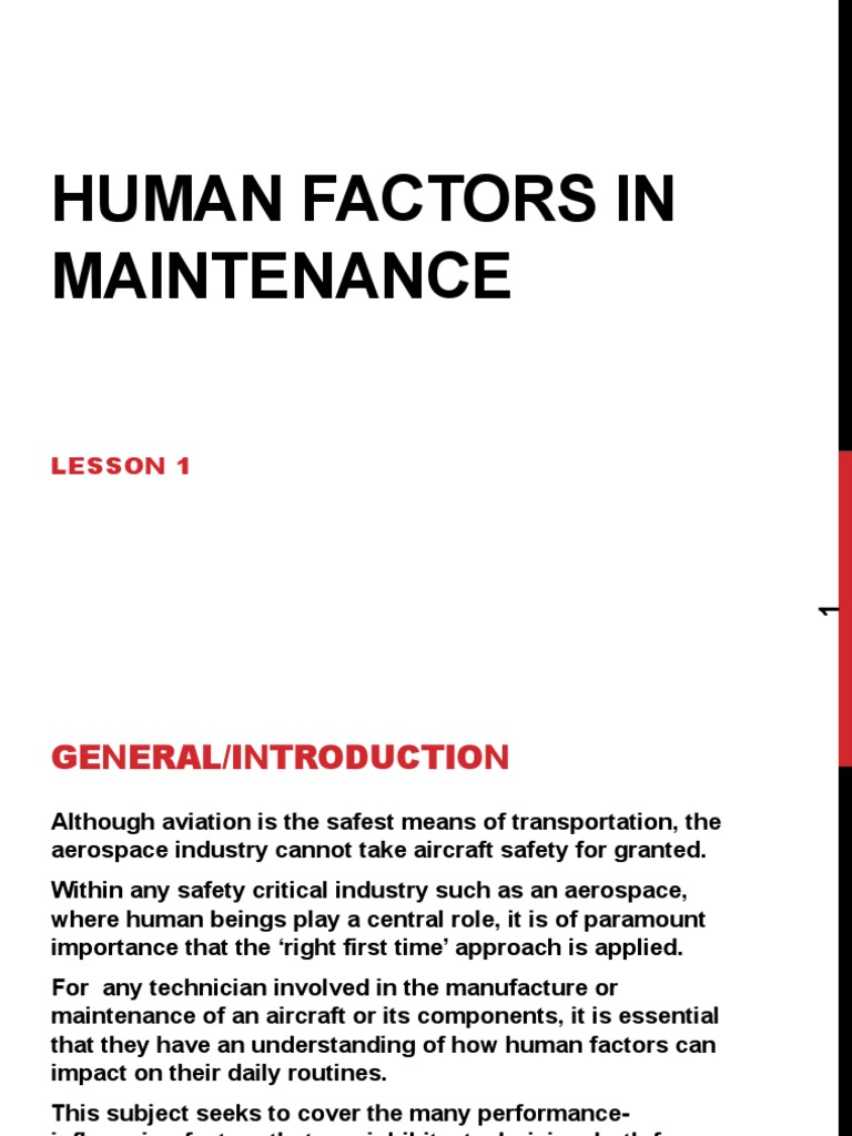 Human Factors in Maintenance 1 | PDF | Aviation | Aircraft