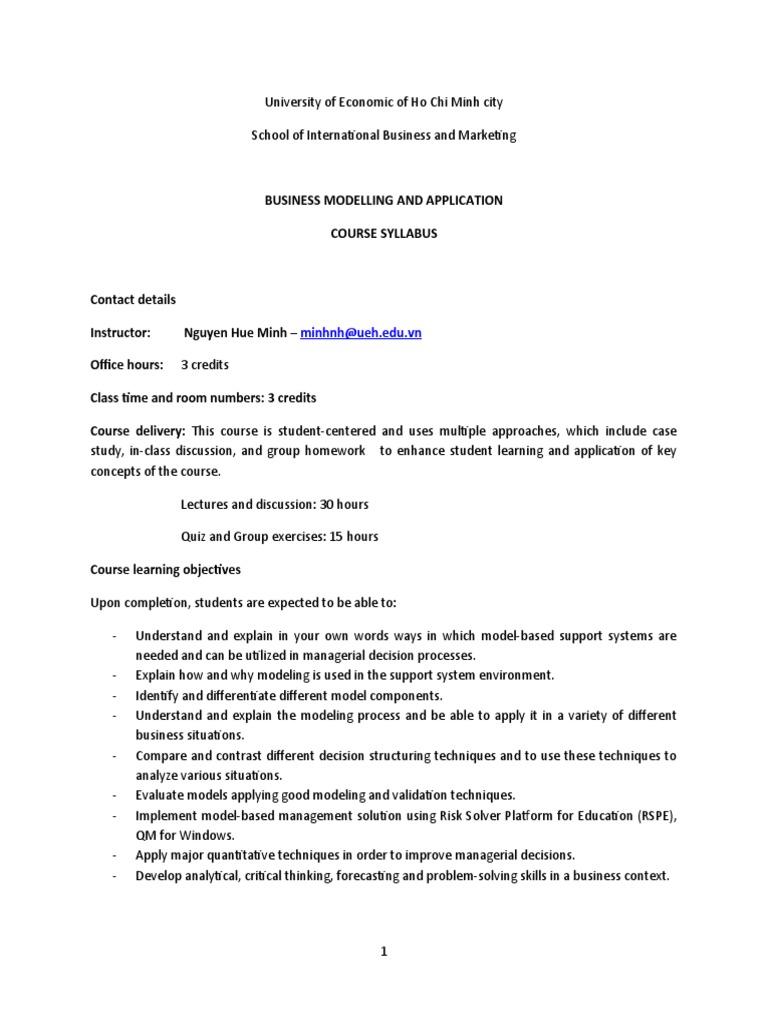Business model and application pdf sensitivity analysis linear