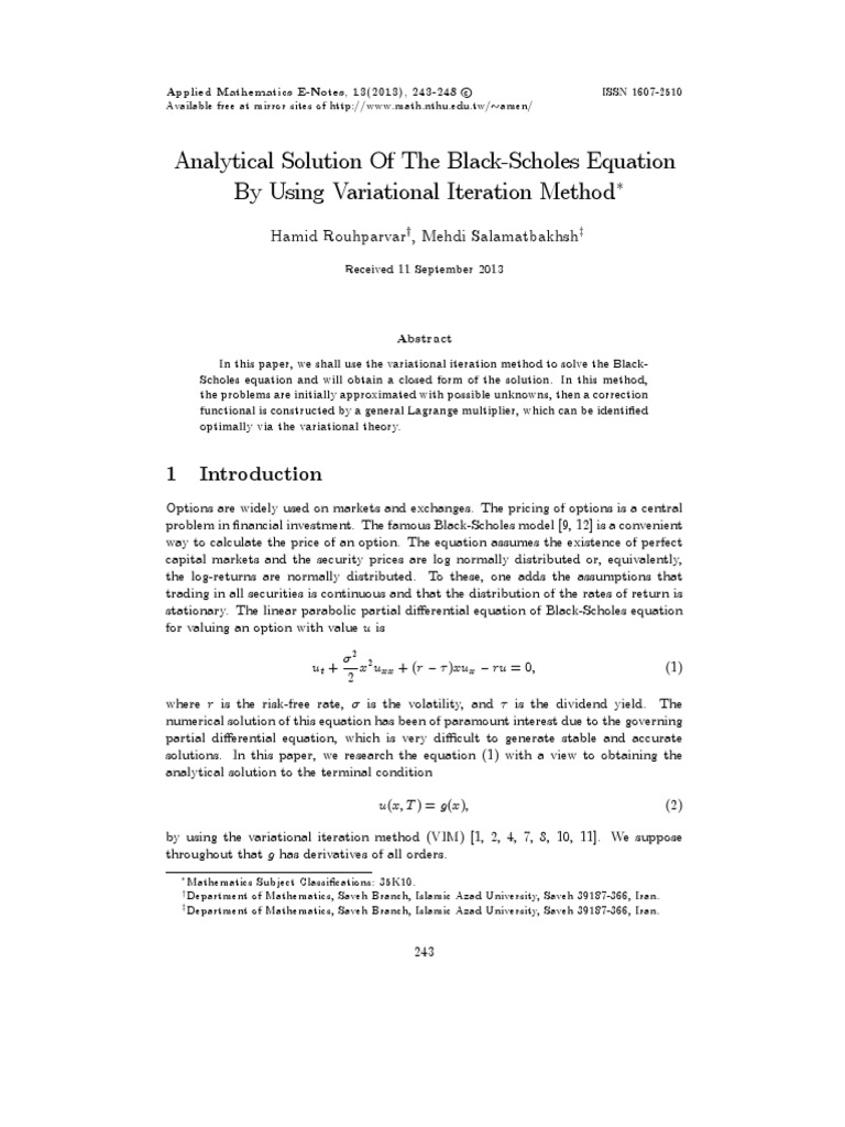  final pdf option finance calculus of variations