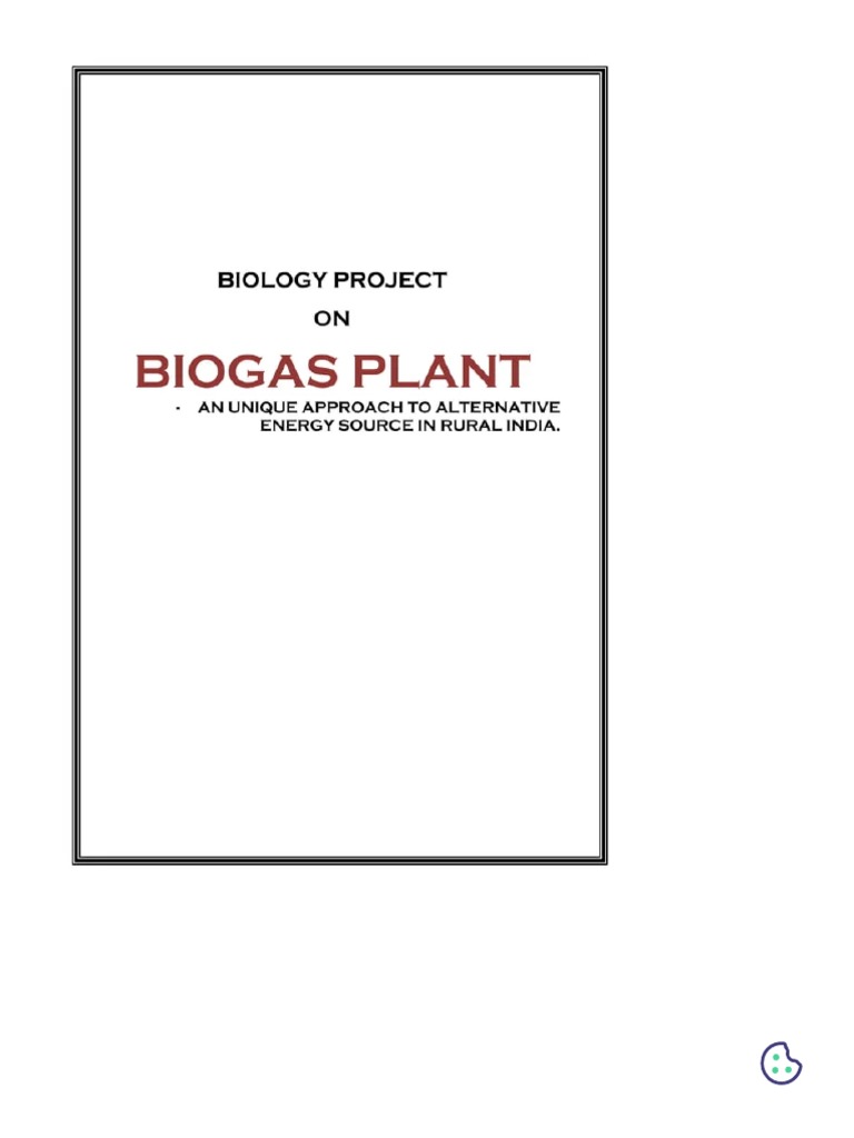Biogas Plant Project Pdf
