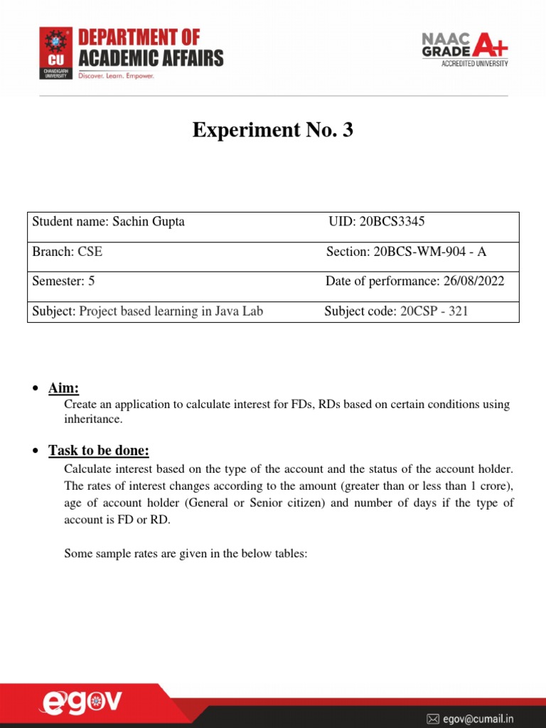 Exp 3 Sachin Gupta 20bcs3345 | PDF | Computer Engineering | Programming ...