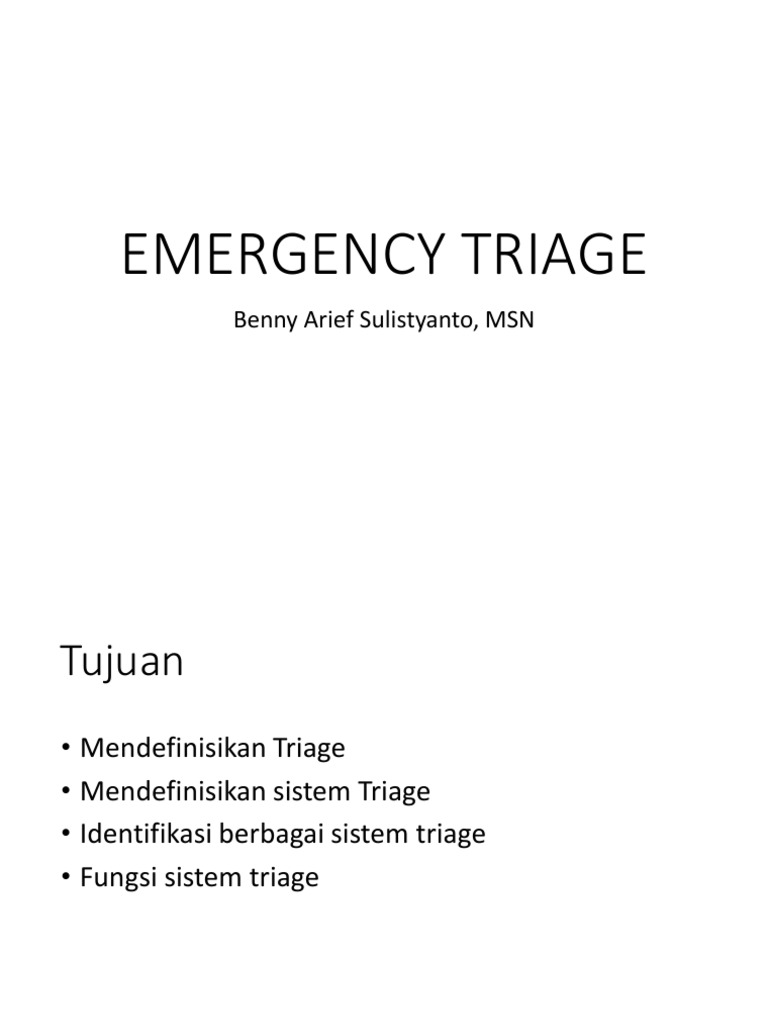 Emergency Triage PDF Health Care Medicine