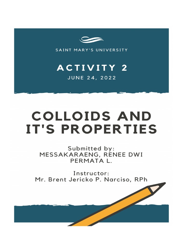Laboratory Experiment 2 Colloids and Their Properties | PDF | Colloid ...