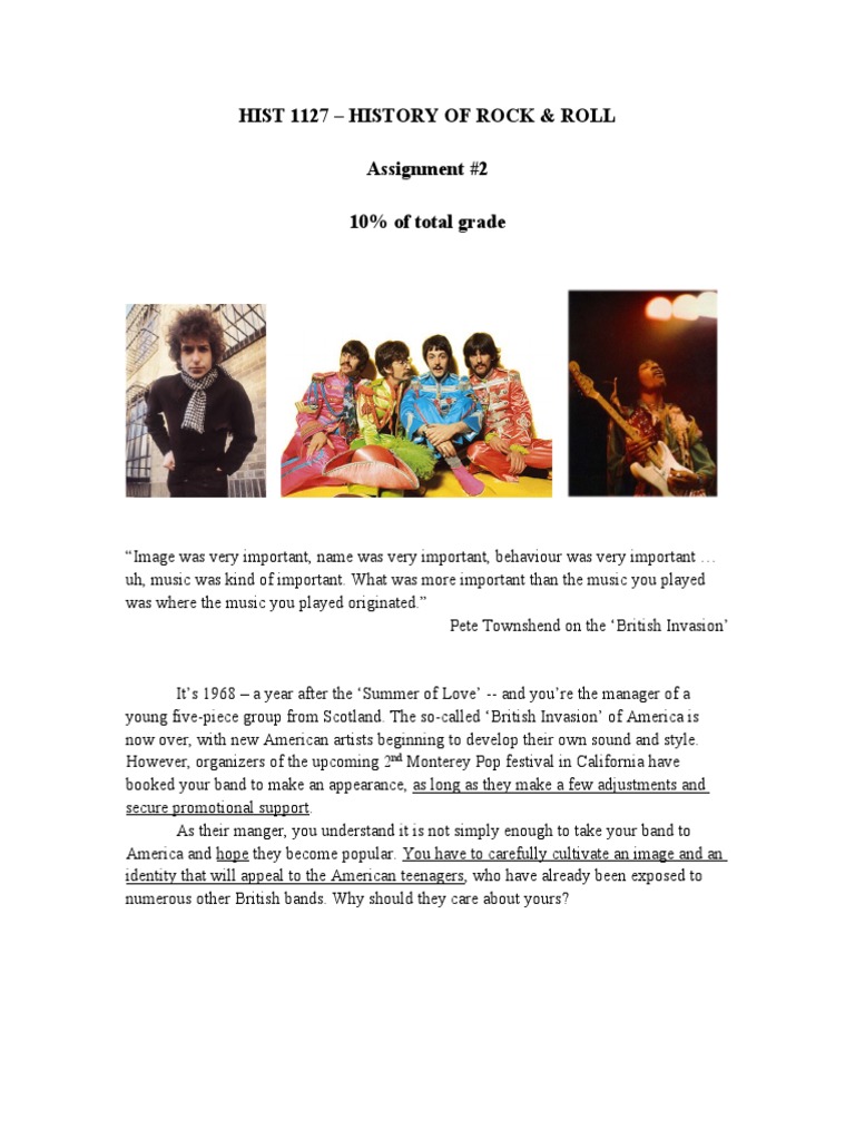 HIST 1127 Assignment #2 F2022 | PDF | Rock Music | Blues