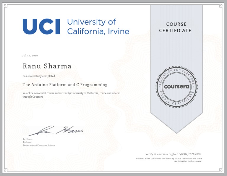 Arduino and C Programming Certificate | PDF | Publicly Traded Companies ...