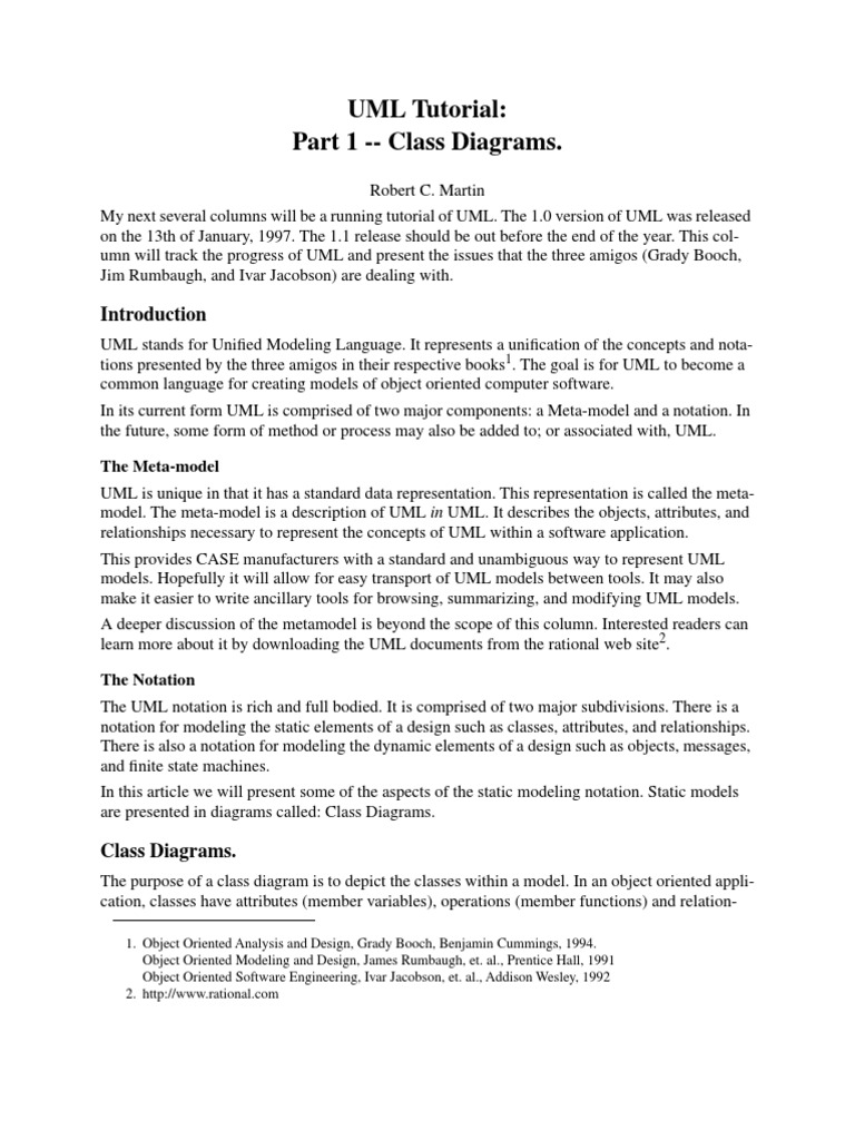 (Ebook - PDF - UML) UML Tutorial - Class Diagrams | PDF | Unified ...