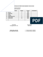 Format Pengajuan Barang Ruangan Desa Mekarjaya