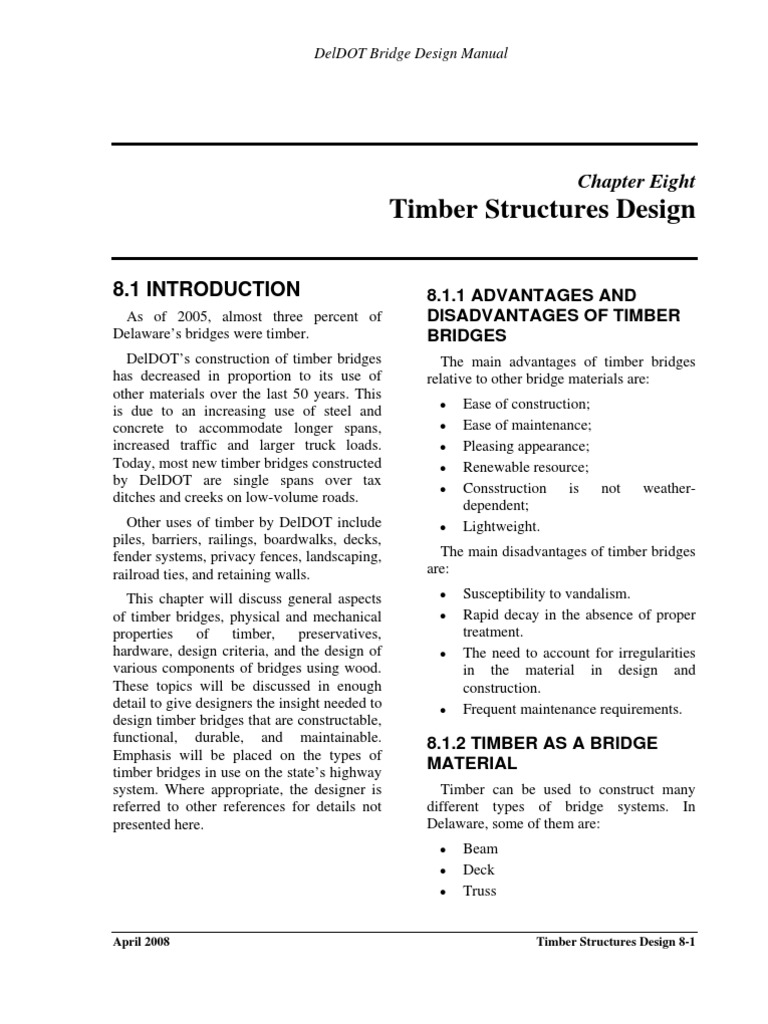 Timber Bridge Design Guidelines | PDF | Lumber | Wood