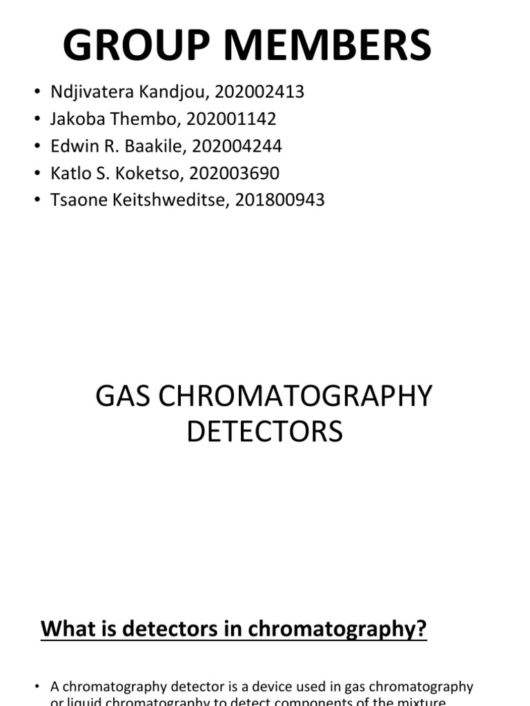 Gas Chromatography Detectors PDF Gas Chromatography Scientific
