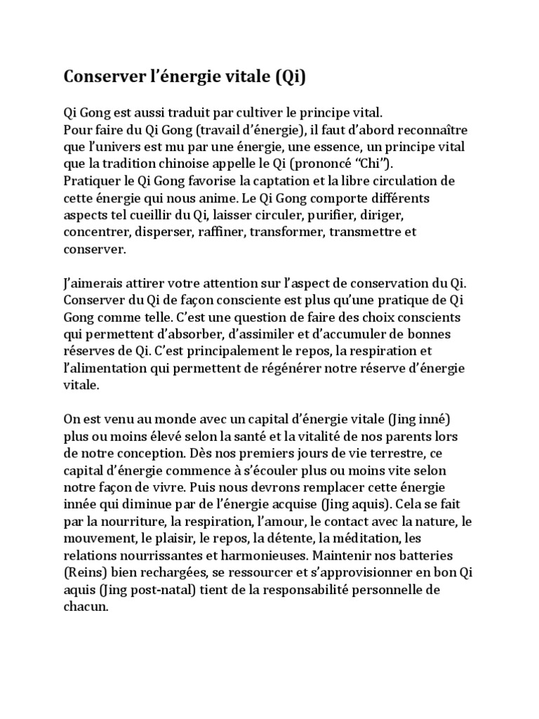 Conserver energie vitale qi pdf iq qi gong