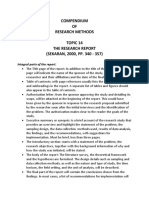 Compendium OF Research Methods Topic 14 The Research Report (SEKARAN, 2000, PP. 340 - 357)
