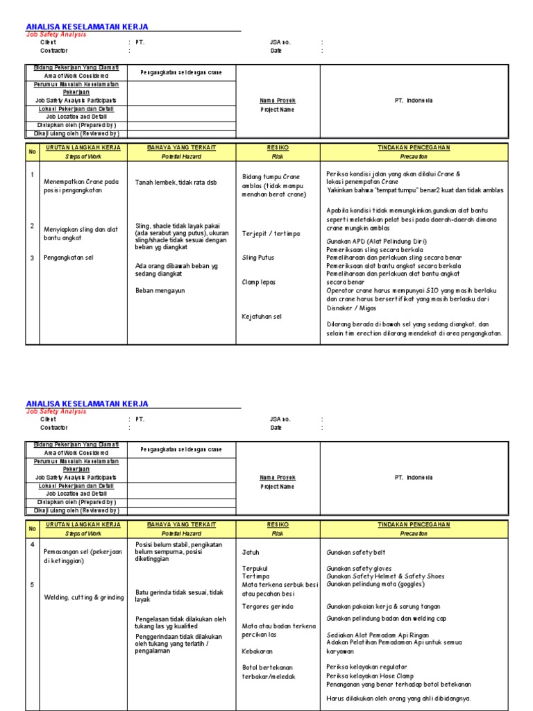 Example JSA Lifting PDF