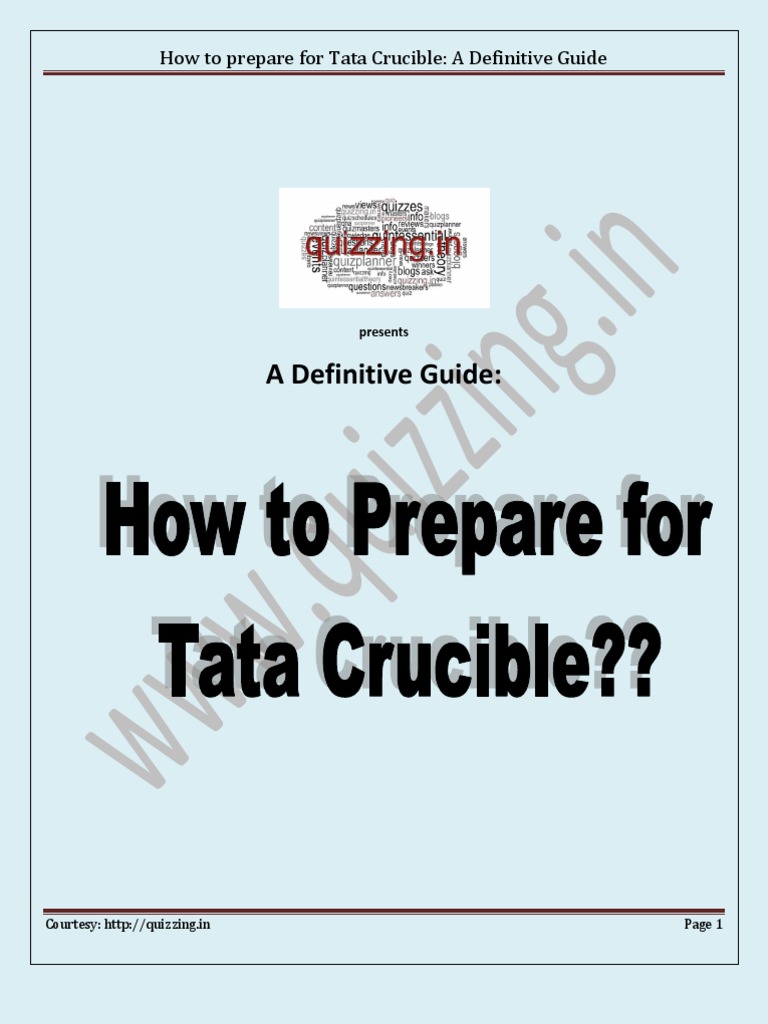 How to Prepare for Tata Crucible Quiz Online And Offline