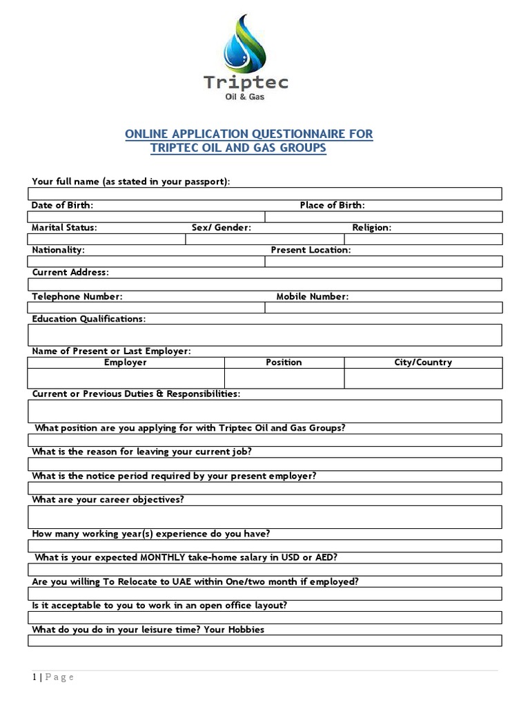 Approved Questionnaire | PDF | Employment | United Arab Emirates