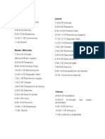 Horario Campamento