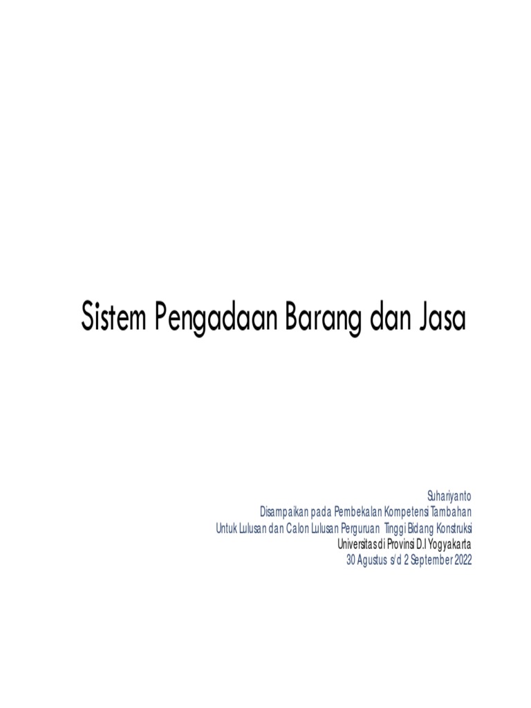 Pengadaan Barang dan Jasa Pemerintah | PDF