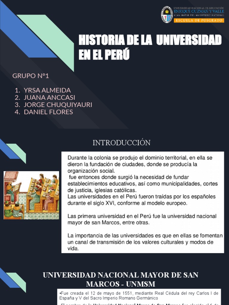 Historia de la Universidad San Marcos | PDF