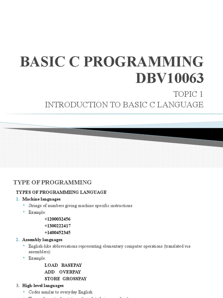 Chapter 1 Introduction To Basic C - NEW | PDF | Programming | Computer ...
