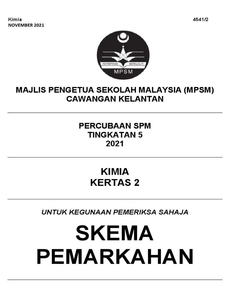 Skema Trial Kimia Kelantan K2 PDF