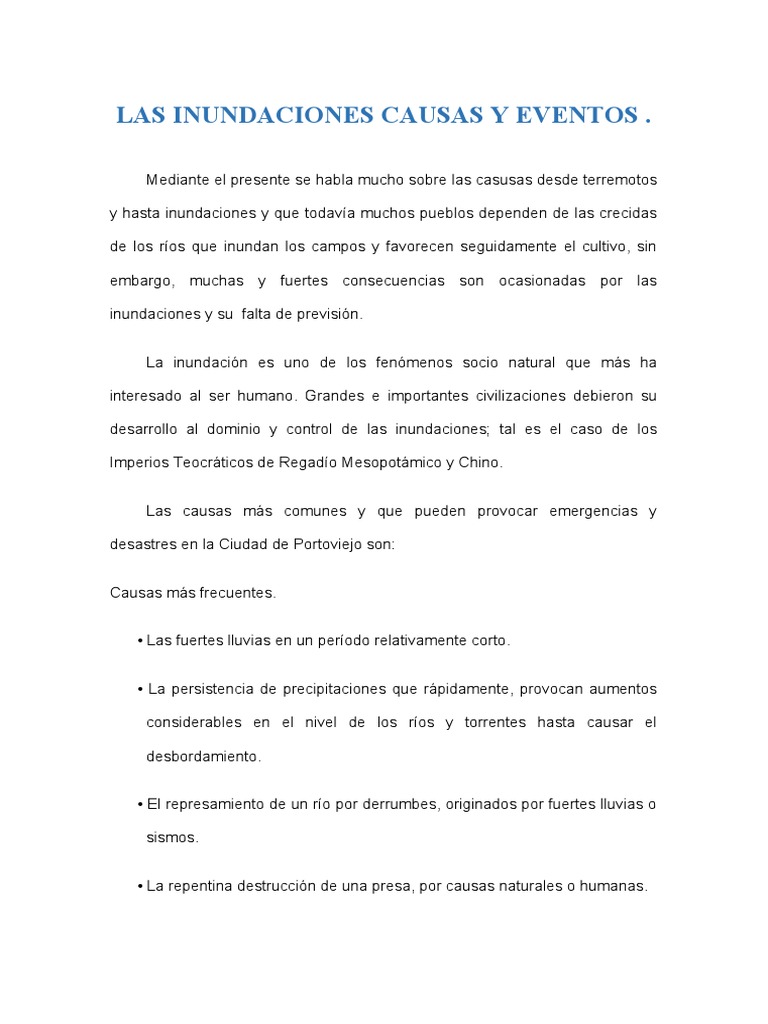 Causas de Las Inundaciones | PDF | Inundar | Precipitación