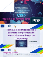 CRED MANAGER M2 231 Sup Vizual Monitorizarea Evaluarea Implementarii Curriculumului