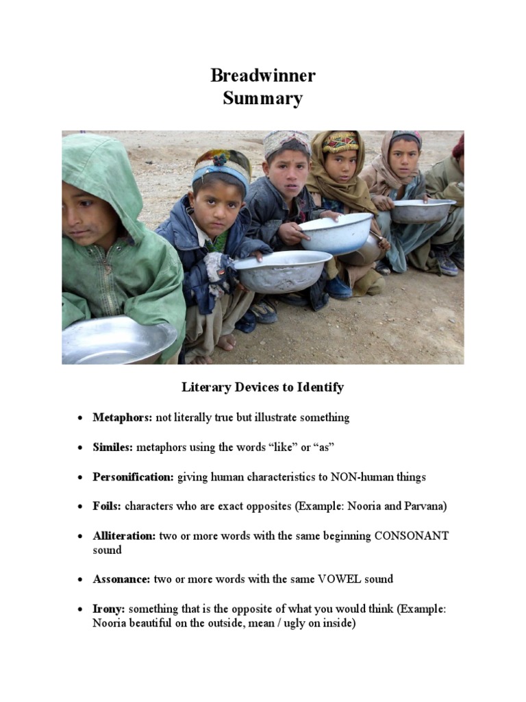 Breadwinner Summary PDF Afghanistan Plot (Narrative)
