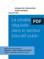 La privatisation déguisée dans le secteur éducatif public