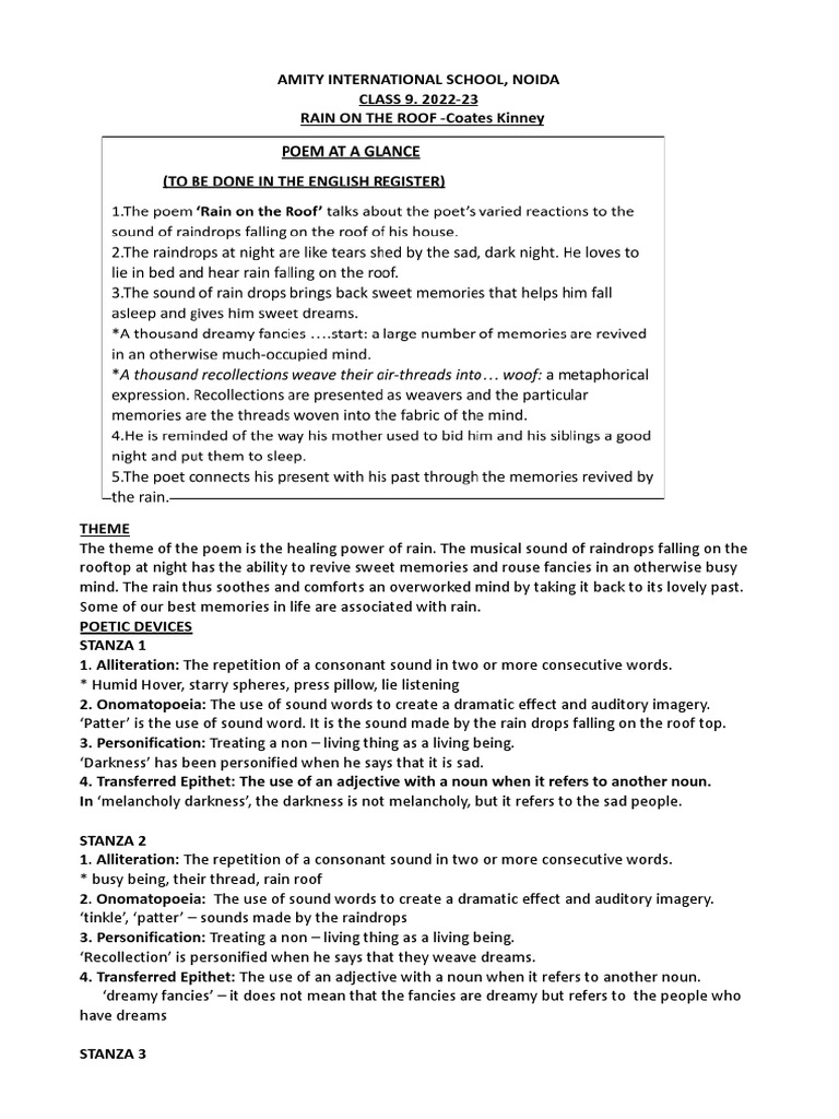 handout-poem-rain-on-the-roof-class-ix-2022-23-pdf-poetry