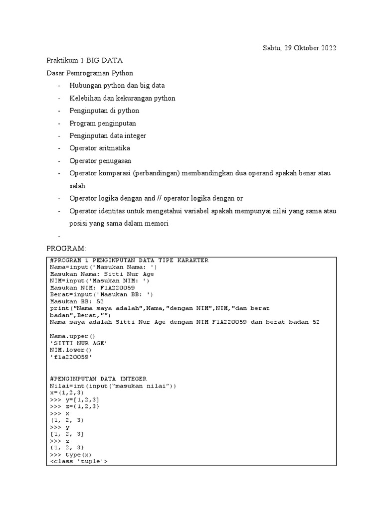 Praktikum Python untuk Big Data | PDF