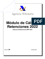 Cálculo retenciones IRPF 2022