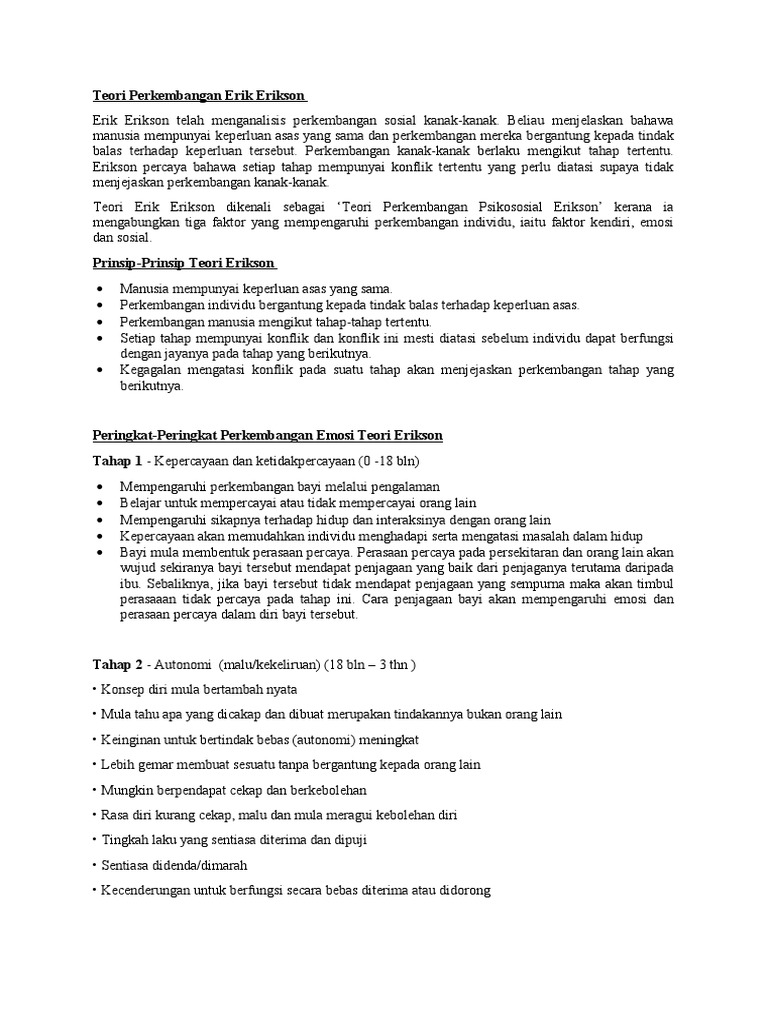 Teori Perkembangan Erik Erikson PDF
