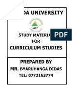 Cover Page For Curruculum Handout