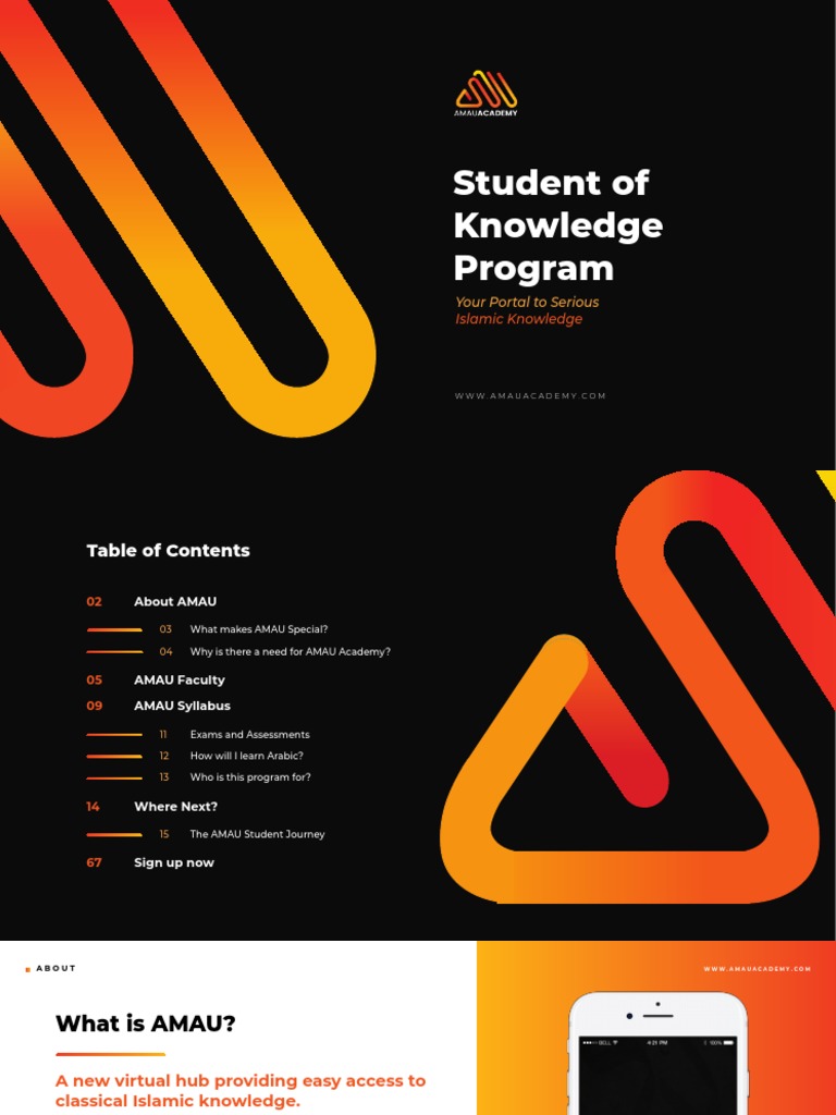 AMAU Student of Knowledge Program Overview | PDF | Curriculum | Arabic