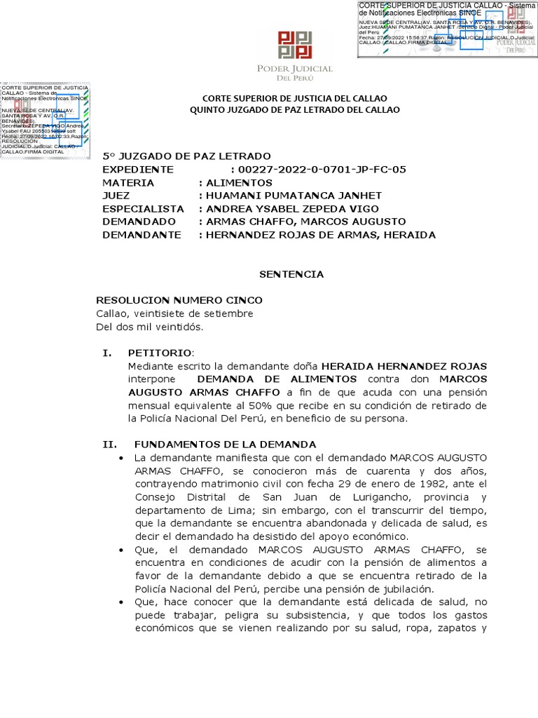 Sentencia Alimentos | PDF | Pensión alimenticia | Principios éticos