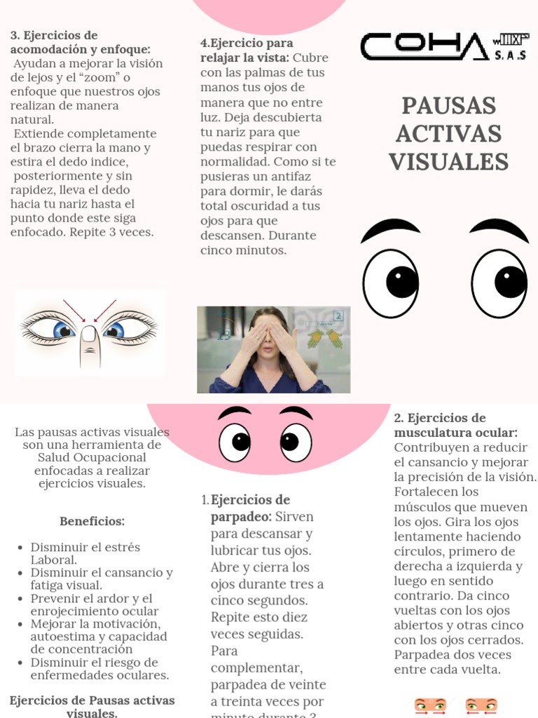 Ejercicios para Pausas Activas Visuales | PDF | Medicina CLINICA ...