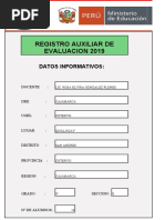Registro de Evaluacion 2019 - Quinto