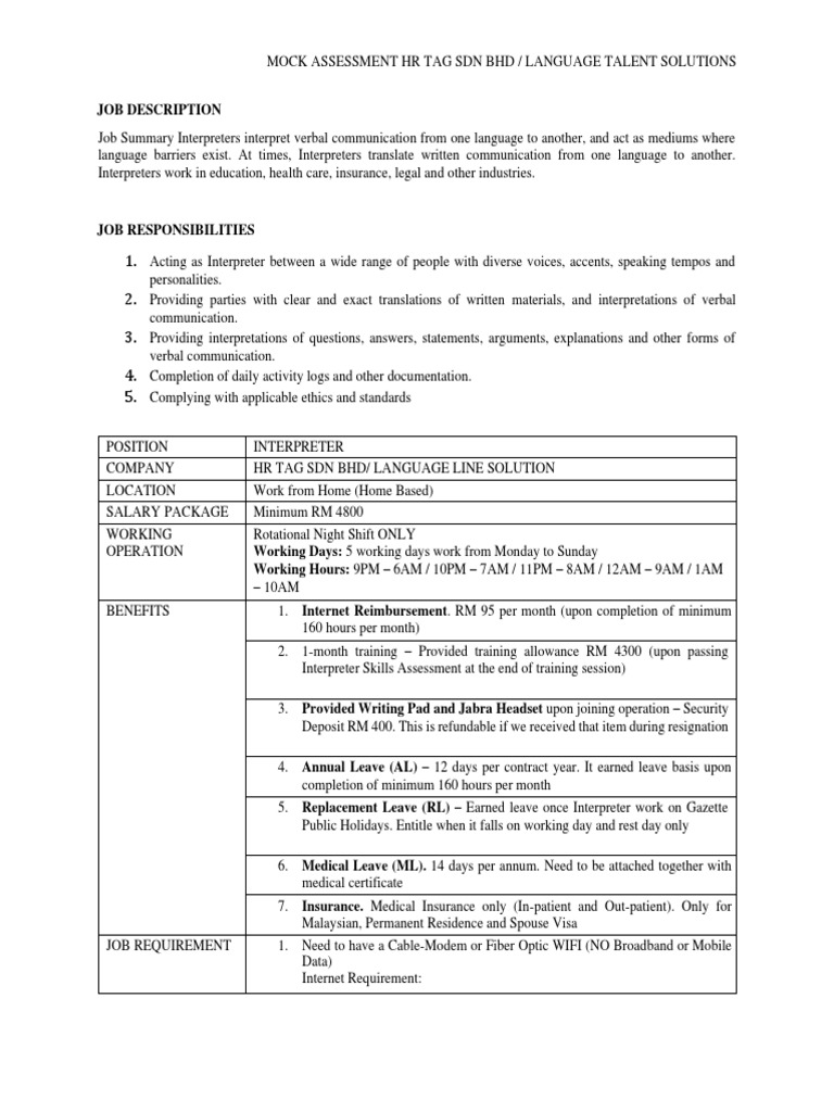 Interpreter Job Description Updated PDF Ios Language Interpretation