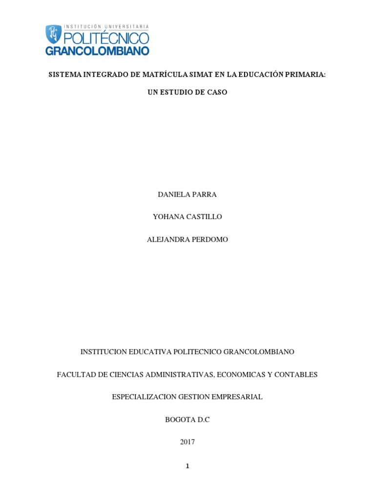 SIMAT: Sistema de Matrícula en Colombia | PDF | Negocios | Finanzas y ...