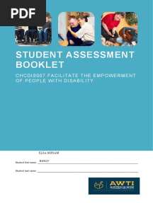 CHCDIS007 STUDENT WORKBOOK (WORD) (C3) .v1.1