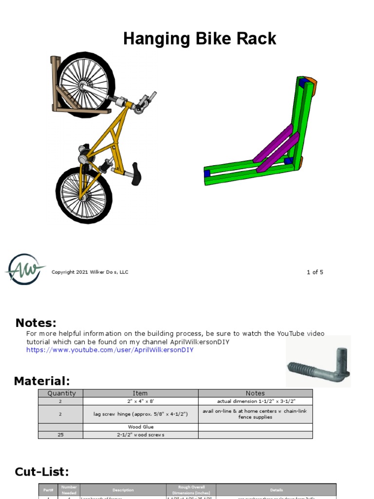 22 Hanging Bike Rack Suk1xk | PDF | Screw | Manufactured Goods