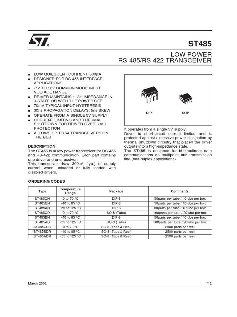ST485 | PDF | Vacuum Tube | Manufactured Goods