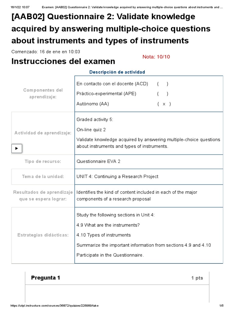 Knowledge Instruments Quiz Results | PDF | Methodology | Psychology