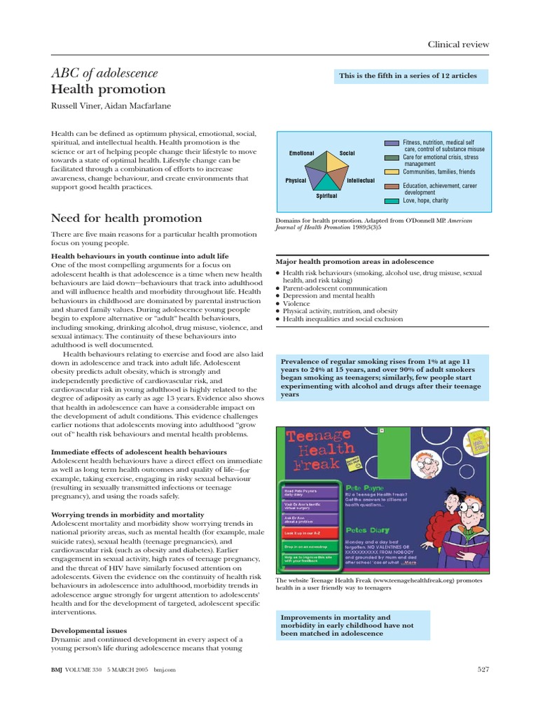 Adolescent Health Promotion Strategies | PDF | Adolescence | Substance ...